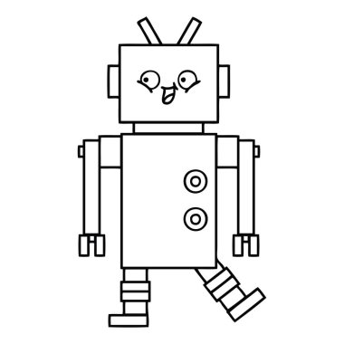 bir robot çizim karikatür