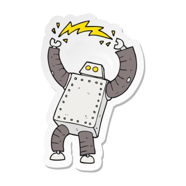 bir çizgi film robot Sticker