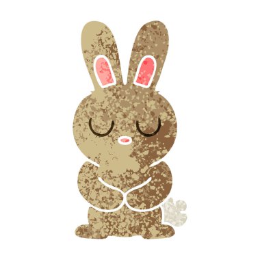 Retro illüstrasyon stil ilginç karikatür tavşan