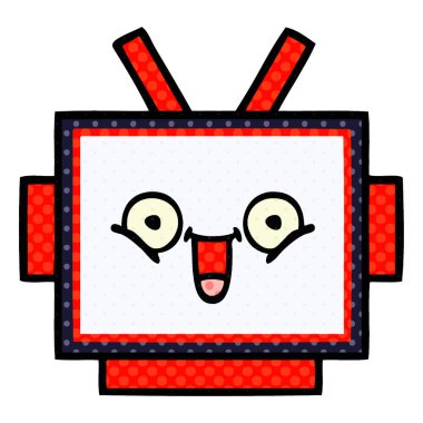 çizgi roman tarzı karikatür bir robot baş