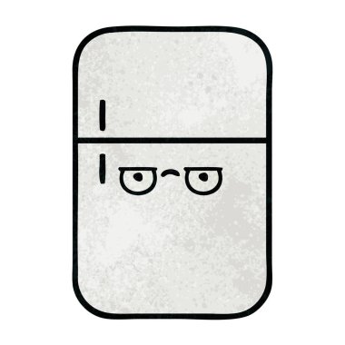 Retro grunge doku karikatür buzdolabı derin dondurucu