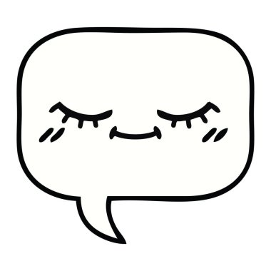 sevimli çizgi bir konuşma balonu