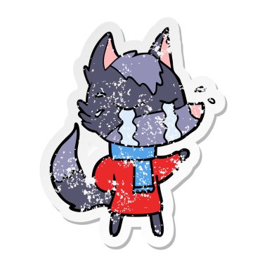 bir çizgi film ağlayan kurt sıkıntılı etiket