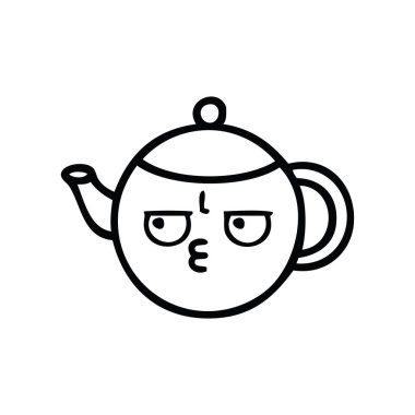 bir çaydanlık çizim karikatür