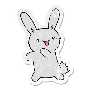 bir karikatür tavşan sıkıntılı etiket