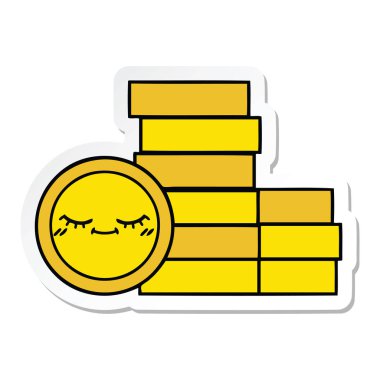 sevimli çizgi etiket paralar