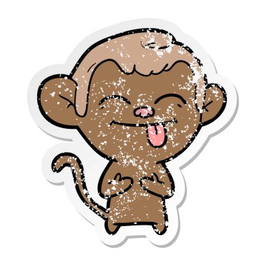 komik karikatür maymun sıkıntılı etiket