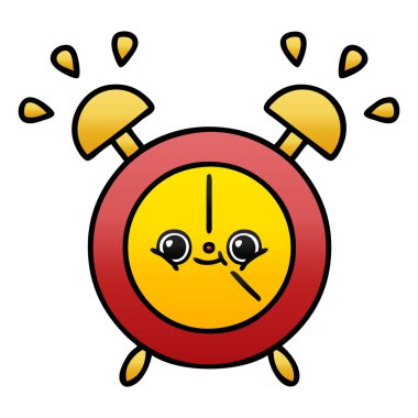 Degrade gölgeli karikatür çalar saat