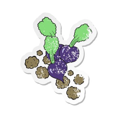 bir çizgi film pancar Retro sıkıntılı etiket