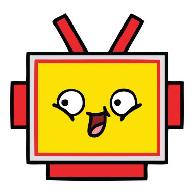 sevimli çizgi robot baş