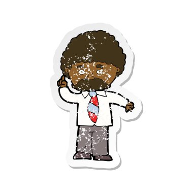 bir çizgi film öğretmen Retro sıkıntılı etiket