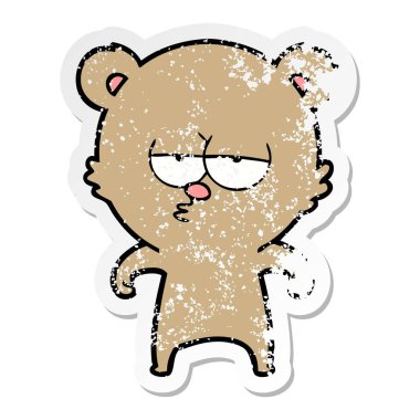 sıkılmış ayı karikatür sıkıntılı etiket