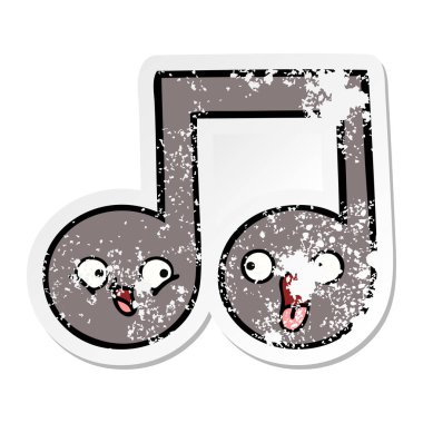 sevimli çizgi nota sıkıntılı etiket