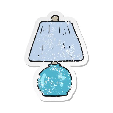 Retro sıkıntılı etiket bir karikatür lambası