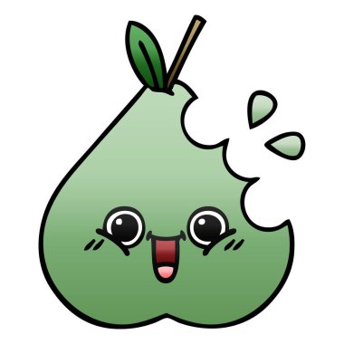 yeşil armut degrade gölgeli karikatür