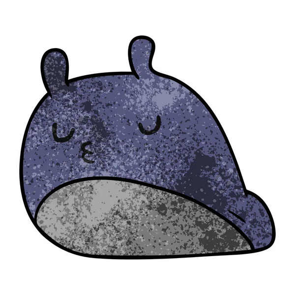 Texturierte Cartoon Illustration Kawaii Fat Cute Slug — Stockvektor