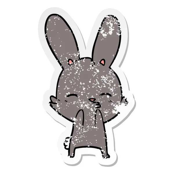 Мучительный тикер милого кролика из мультфильма — стоковый вектор