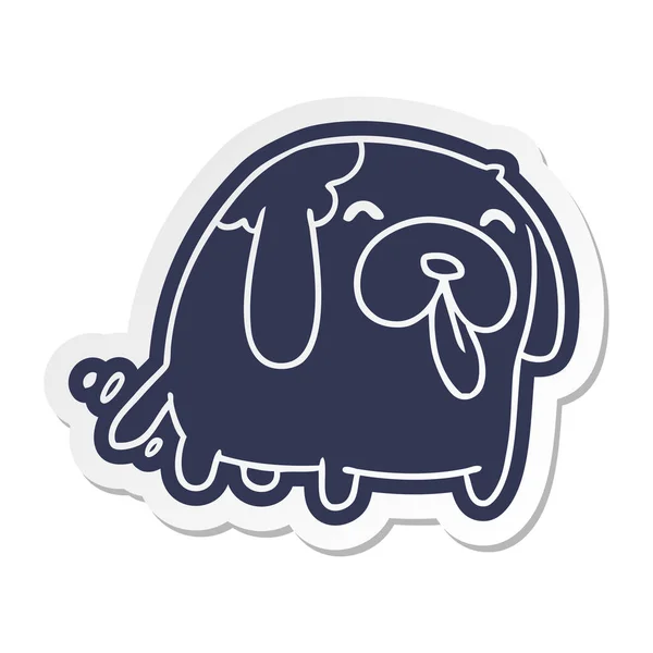 Karikatura nálepka kawaii roztomilý pes — Stockový vektor