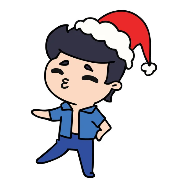 可爱的男孩的圣诞节动画片 — 图库矢量图片