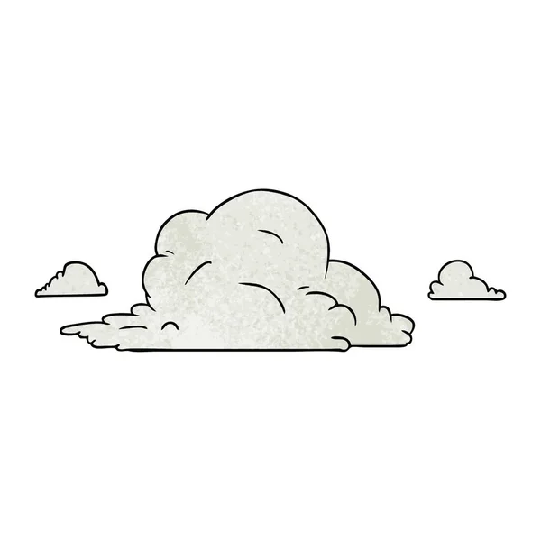 Hand Drawn Textured Cartoon Doodle White Large Clouds — Stock Vector