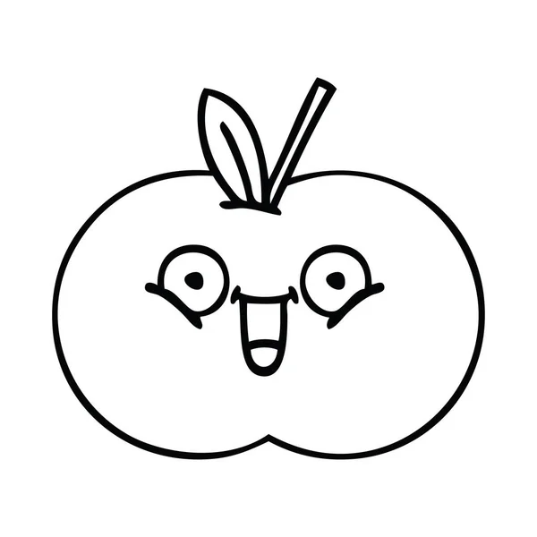 Kreslení čar kreslených šťavnaté jablko — Stockový vektor