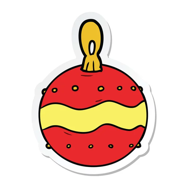 Sticker Cartoon Christmas Bauble — Stock Vector