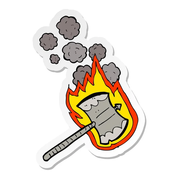 Naklejki Cartoon Axe Flaming — Wektor stockowy