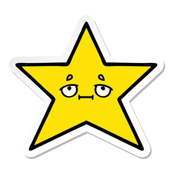 Sticker of a cute cartoon gold star — Stock Vector