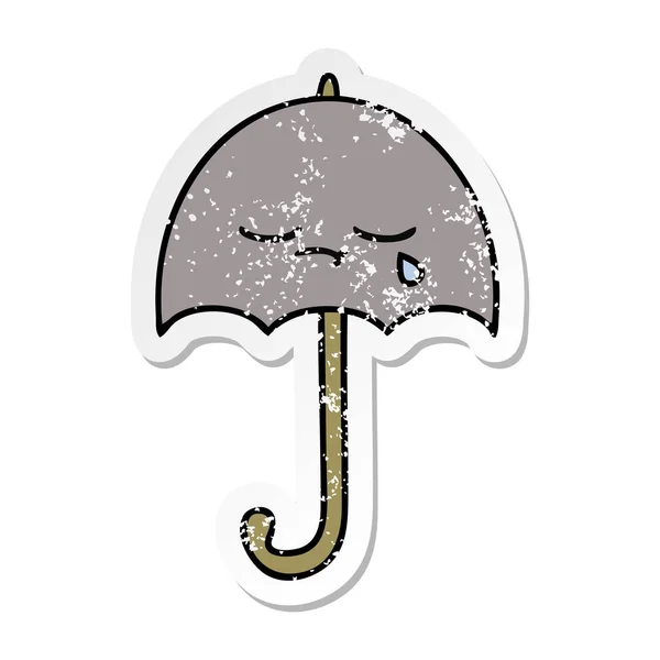 Szomorú böllér-ból egy aranyos rajzfilm esernyő — Stock Vector