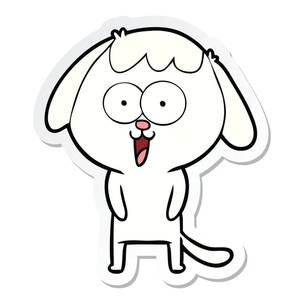 Pegatina de un lindo perro de dibujos animados — Vector de stock