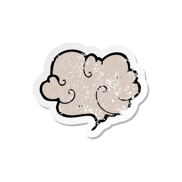 Retro Distressed Sticker Cartoon Cloud Smoke — Stock Vector