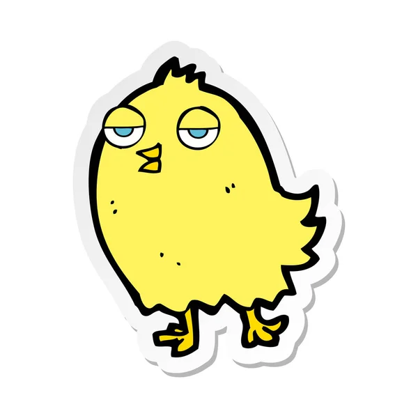 Sticker Van Een Grappige Cartoon Vogel — Stockvector