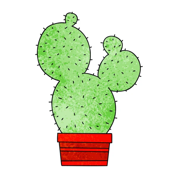 Excentrique dessin à la main dessin animé cactus — Image vectorielle