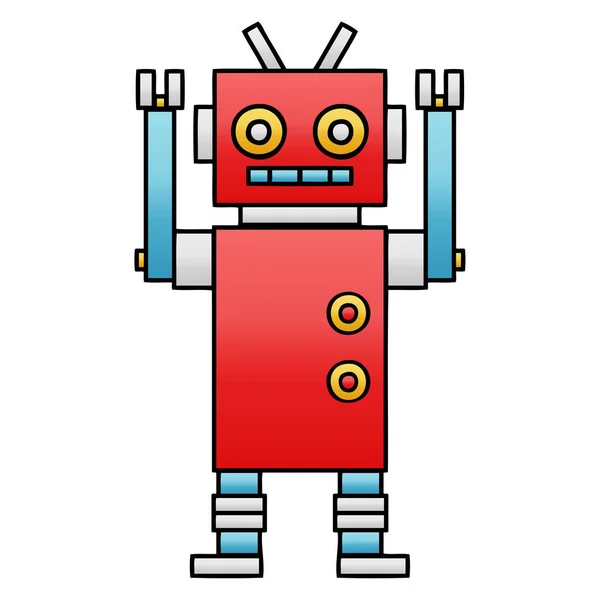Desenho Animado Com Sombra Gradiente Robô Dançante — Vetor de Stock