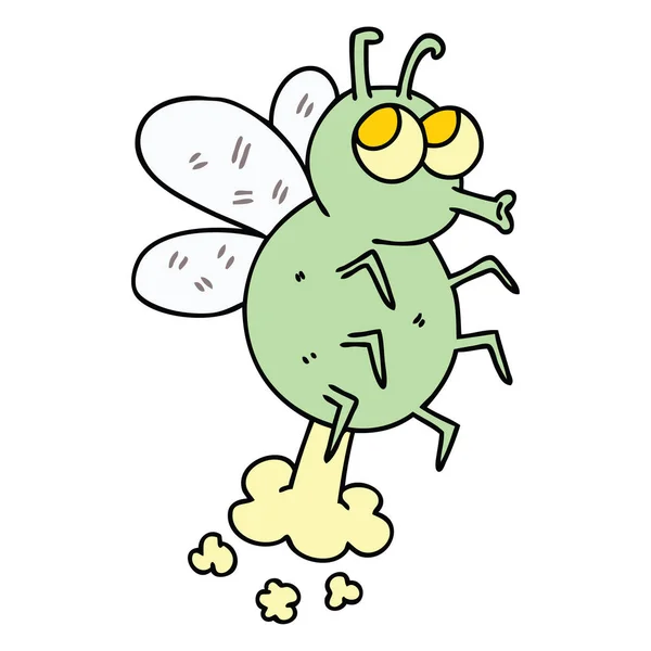 Mão peculiar desenhado desenho animado mosca —  Vetores de Stock