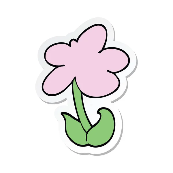 Αυτοκόλλητο από ένα χαριτωμένο κινούμενα λουλούδι — Διανυσματικό Αρχείο