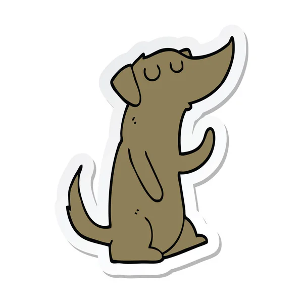 Sticker of a cartoon dog — Stock Vector