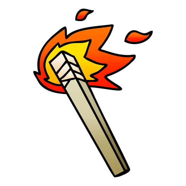 Химерний градієнт затінений мультфільм запалений факел — стоковий вектор
