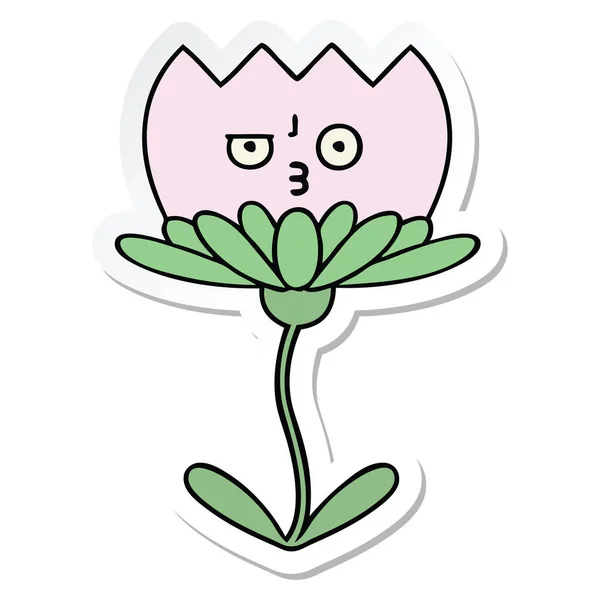 Sticker Van Een Leuke Cartoon Bloem — Stockvector