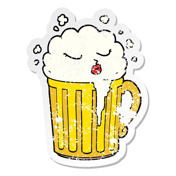 мучительная наклейка на кружку пива из мультика
