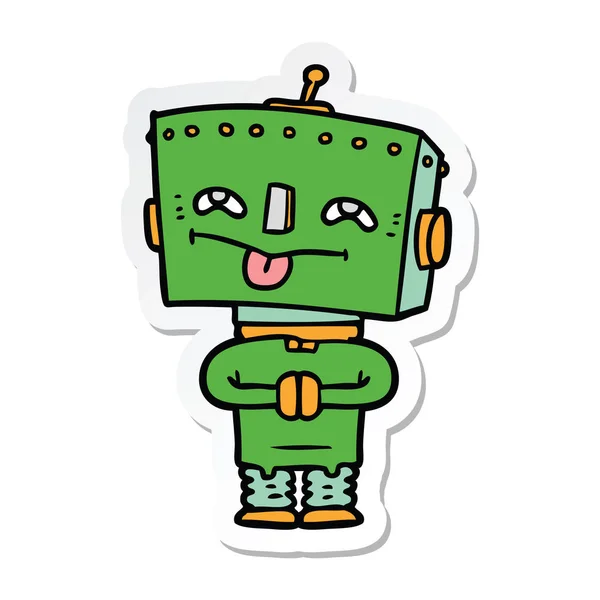 Etiqueta de um robô de desenho animado —  Vetores de Stock