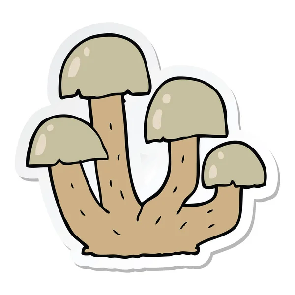 Stiker dari sebuah jamur kartun - Stok Vektor