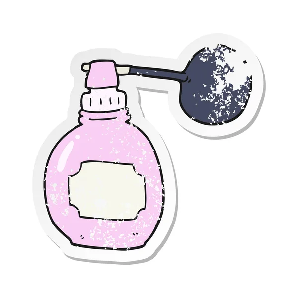 Retro nödställda klistermärke cartoon parfym flaska — Stock vektor