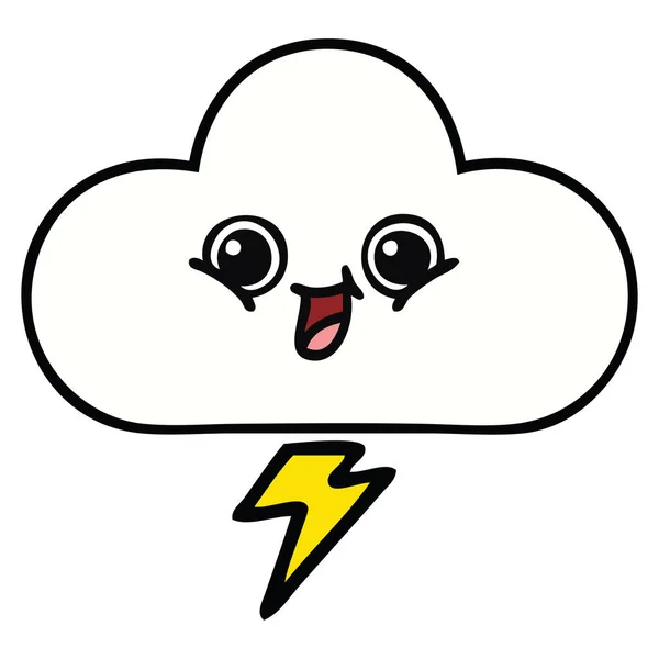 Cute Cartoon Storm Cloud — Stock Vector