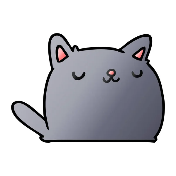 Gradiente Desenho Animado Ilustração Gato Bonito Kawaii —  Vetores de Stock