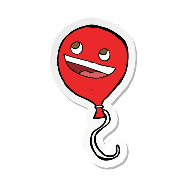 Sticker of a cartoon balloon with face — Stock Vector