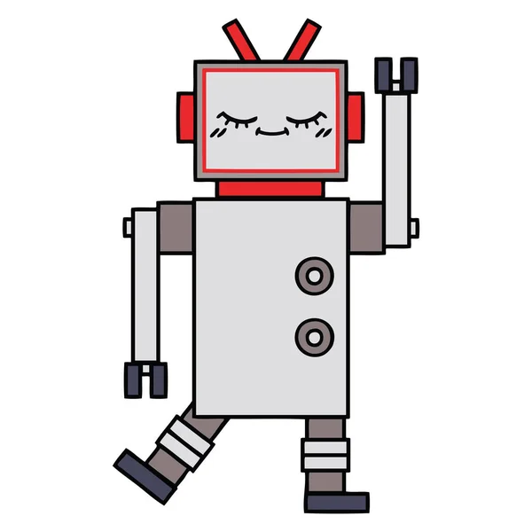 Lindo robot de dibujos animados — Vector de stock