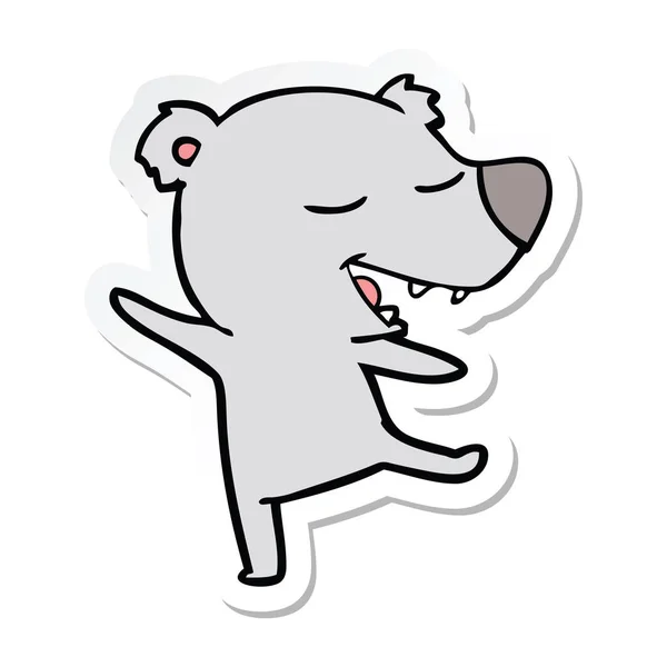 Adesivo di un orso dei cartoni animati — Vettoriale Stock