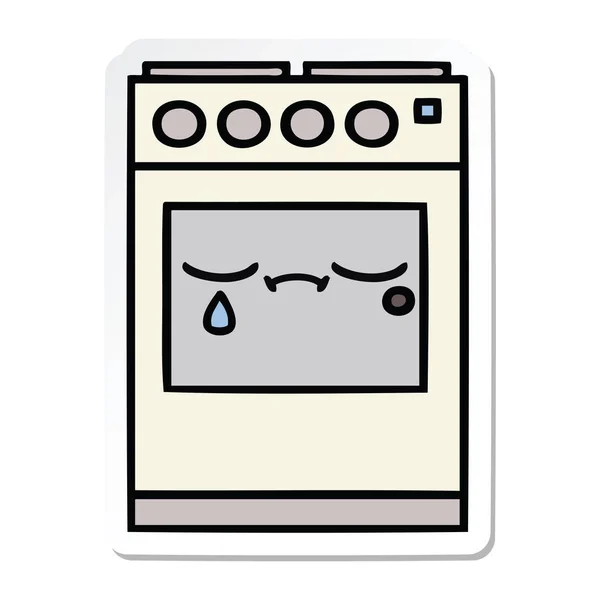 Etiqueta de um forno de cozinha bonito desenhos animados — Vetor de Stock