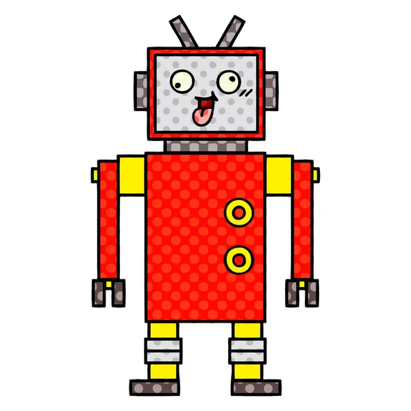 Comic-Stil Cartoon verrückter Roboter — Stockvektor